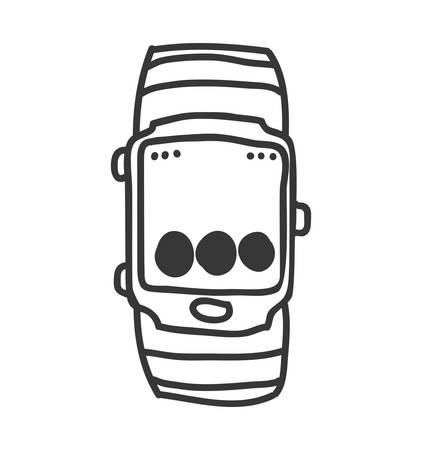 Wearable technology concept represented by Watch sketch icon. Isolated and flat illustrationのイラスト素材