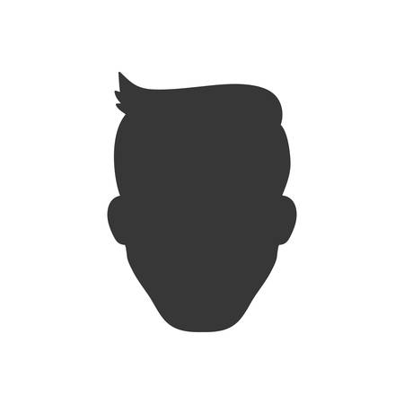 Avatar male concept represented by man head silhouette icon. Isolated and flat illustrationのイラスト素材