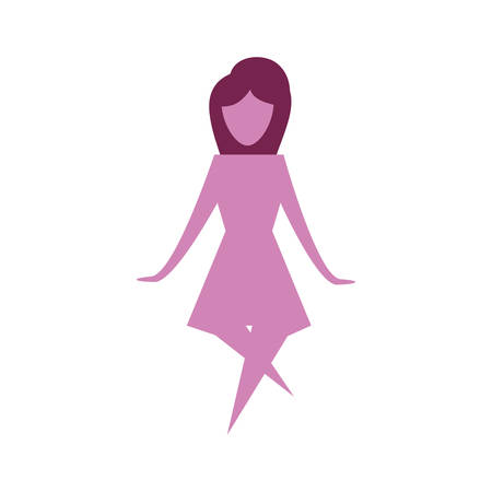 Female and woman concept represented by person icon. Isolated and flat illustrationのイラスト素材