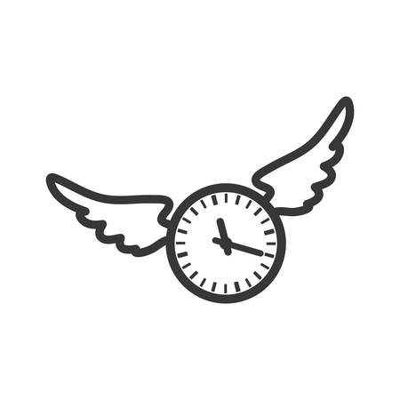 clock wings circle time traditional icon. Isolated and flat illustration. Vector graphicのイラスト素材