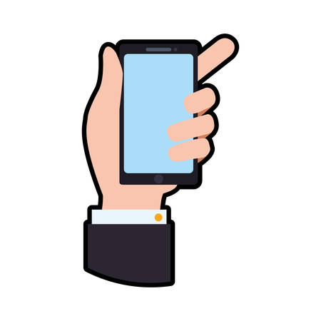 smartphone hand mobile gadget technology icon. Isolated and flat illustration. Vector graphicのイラスト素材