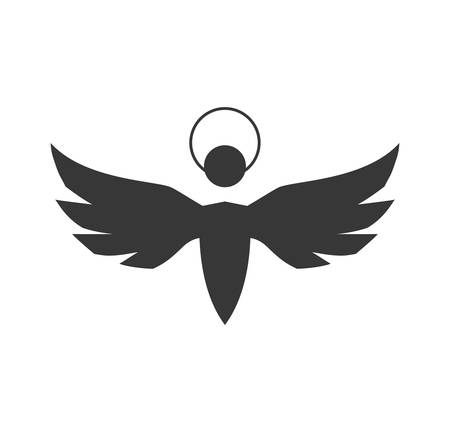 angel silhouette fairy wing heaven icon. Isolated and flat illustration. Vector graphicのイラスト素材