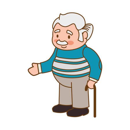 grandfather old person man male icon. Isolated and flat illustration. Vector graphicのイラスト素材