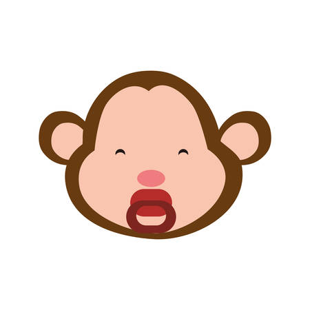 Monkey cute animal little icon. Isolated and flat illustration. Vector graphicのイラスト素材
