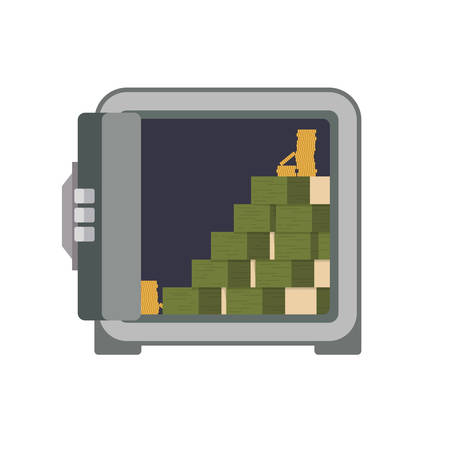 Strongbox bills security money financial item value icon. Isolated and flat illustration. Vector graphicのイラスト素材