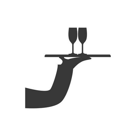 Plate cup arm hand waiter kitchen restaurant icon. Isolated and flat illustration. Vector graphicのイラスト素材