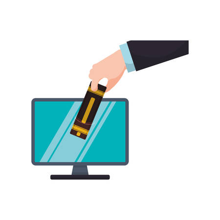 ebook computer online reading internet icon. Isolated and flat illustration. Vector graphicのイラスト素材