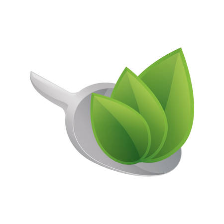 spoon leaf green vegan organic icon. Isolated and flat illustration. Vector graphicのイラスト素材