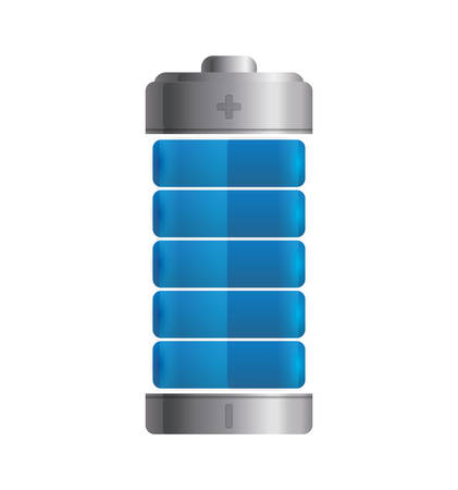 Battery blue energy power charge icon. Isolated and flat illustration. Vector graphicのイラスト素材