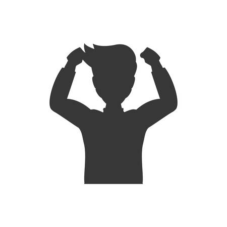 Man silhouette male avatar person people icon. Isolated and flat illustration. Vector graphicのイラスト素材