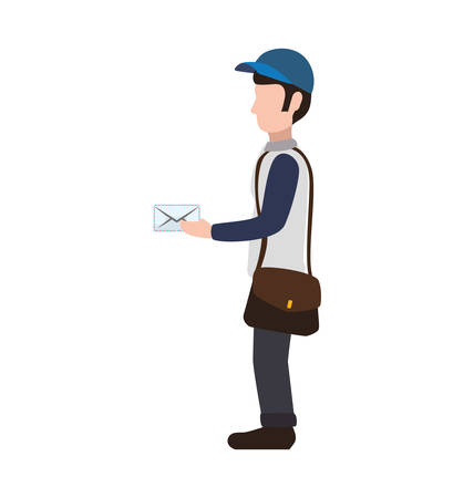 postman envelope delivery shipping logistic security icon. Isolated and flat illustration. Vector graphicのイラスト素材