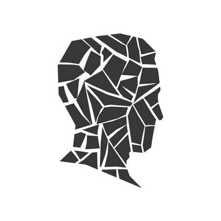 Man male head silhouette avatar person people icon. Isolated and flat illustration. Vector graphicのイラスト素材