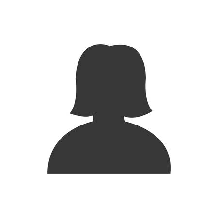 Woman head silhouette female avatar person people icon. Isolated and flat illustration. Vector graphicのイラスト素材