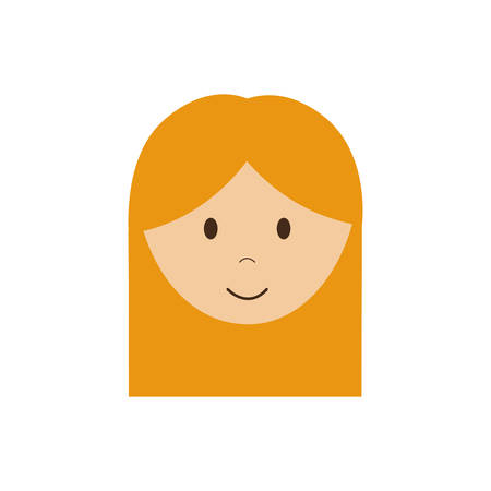 cartoon girl woman female avatar icon. Isolated and flat illustration. Vector graphicのイラスト素材