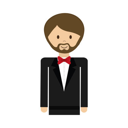 cartoon suit businessman man male avatar person icon. Isolated and flat illustration. Vector graphicのイラスト素材