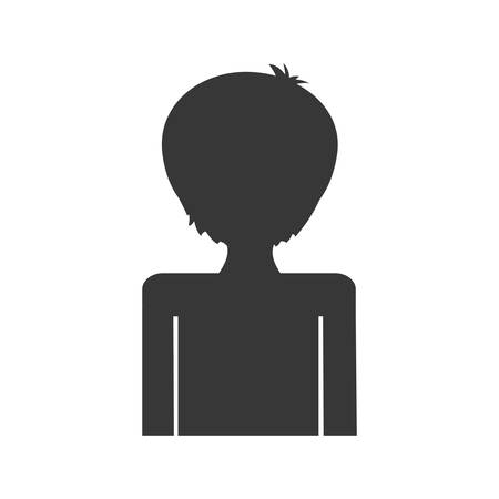 cartoon silhouette man male avatar person icon. Isolated and flat illustration. Vector graphicのイラスト素材