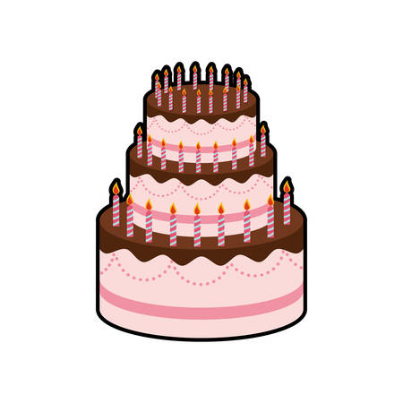 cake candle party cream bakery birthday icon. Isolated and flat illustration. Vector graphicのイラスト素材