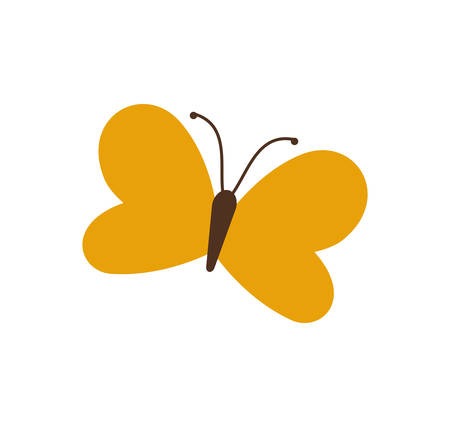 butterfly yellow cute animal insect icon. Isolated and flat illustration. Vector graphicのイラスト素材