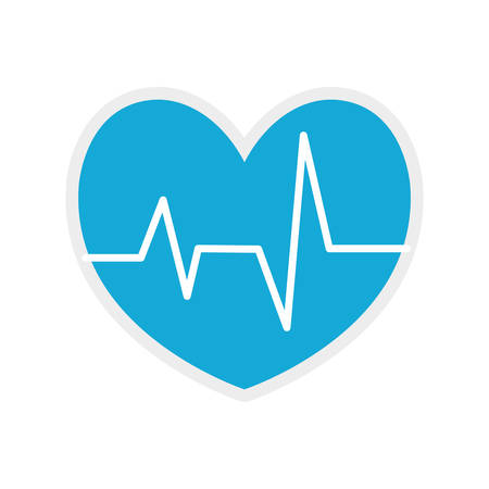 heart blue pulse cardio medical health care icon. Isolated and flat illustration. Vector graphicのイラスト素材