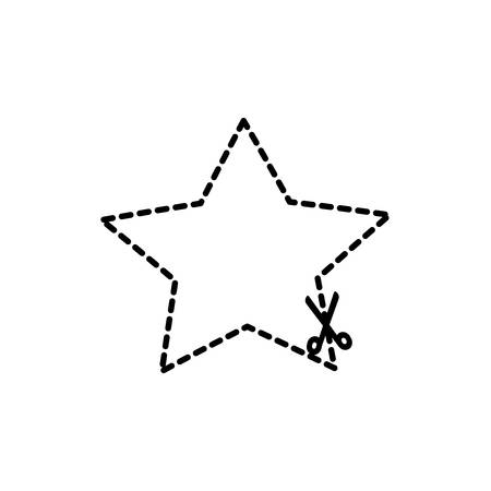 banner star sticker scissors label blank icon. Isolated and flat illustration. Vector graphicのイラスト素材
