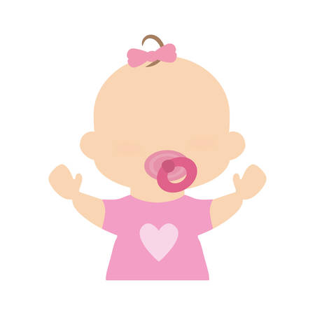 girl baby cute little childhood icon. Isolated and flat illustration. Vector graphicのイラスト素材