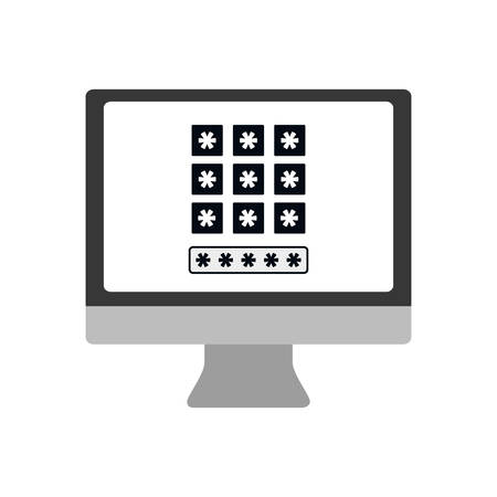 computer code security system protection icon. Isolated and flat illustration. Vector graphicのイラスト素材