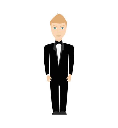 man suit male person hair avatar icon. Isolated and flat illustration. Vector graphicのイラスト素材