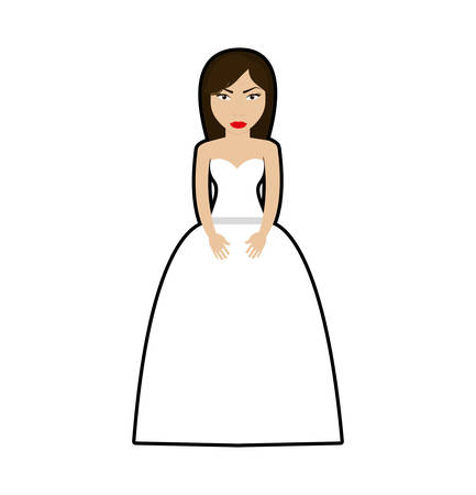 woman dress girl female person hair avatar icon. Isolated and flat illustration. Vector graphicのイラスト素材