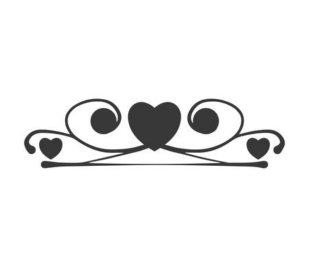 ornament heart shape decoration icon. Isolated and flat illustration. Vector graphicのイラスト素材