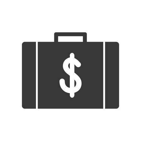 dollar suitcase sign money financial item icon. Isolated and flat illustration. Vector graphicのイラスト素材