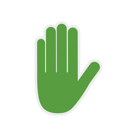 hand green palm gesture icon. Isolated and flat illustration. Vector graphicのイラスト素材