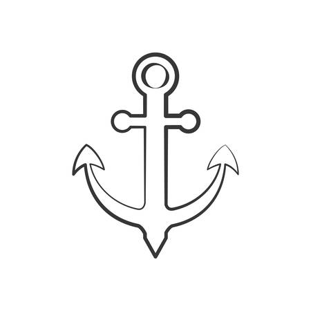 anchor sea lifestyle nautical marine  icon. Isolated and flat illustration. Vector graphic