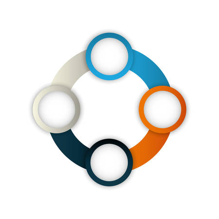 infographic round multicolored data icon. Isolated and flat illustration. Vector graphicのイラスト素材