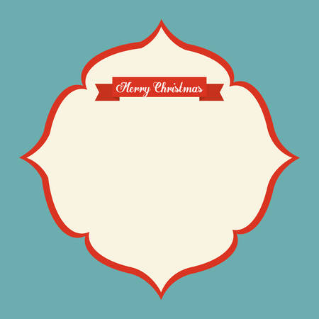 Merry Christmas concept represented by label with ribbon icon. Colorfull and classic illustrationのイラスト素材