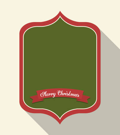 Merry Christmas concept represented by label with ribbon icon. Colorfull and classic illustrationのイラスト素材