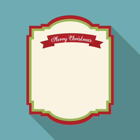 Merry Christmas concept represented by label with ribbon icon. Colorfull and classic illustrationのイラスト素材