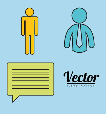 pictogram necktie communication bubble message icon. Flat and Colorfull illustration. Vector graphicのイラスト素材