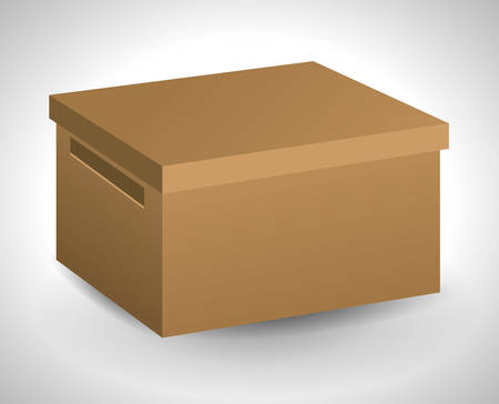 carton box package close delivery shipping logistic icon. Isolated and Brown illustration. Vector graphicのイラスト素材