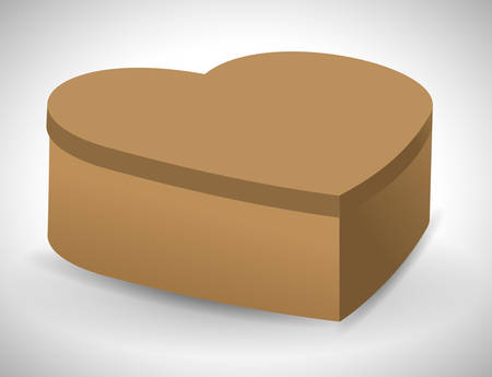 carton box package heart shape delivery shipping logistic icon. Isolated and Brown illustration. Vector graphicのイラスト素材