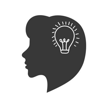 light bulb head big idea creative icon. Isolated and flat illustration. Vector graphicのイラスト素材