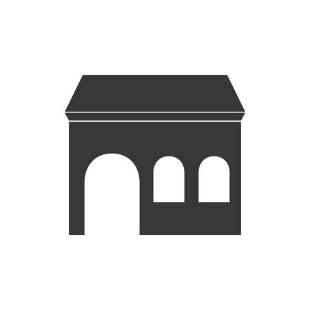 house home silhouette real estate building icon. Isolated and flat illustration. Vector graphicのイラスト素材