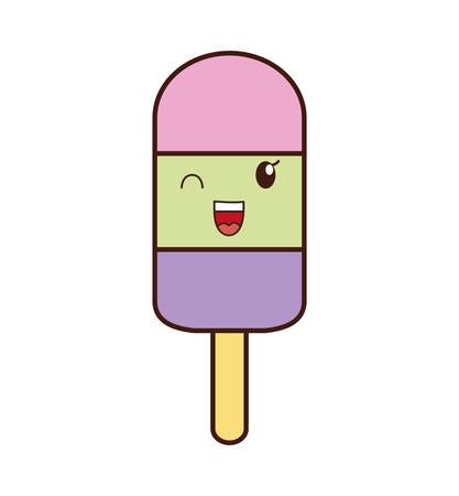 ice cream  dessert cartoon happy icon. Isolated and flat illustration. Vector graphicのイラスト素材