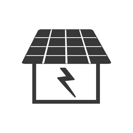 solar panel smart house home technology  icon. Isolated and flat vecctor illustrationのイラスト素材
