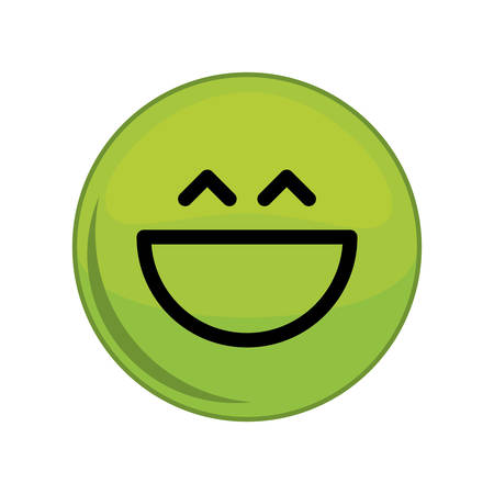 sphere happy cartoon face expression icon. Isolated and flat illustrationのイラスト素材