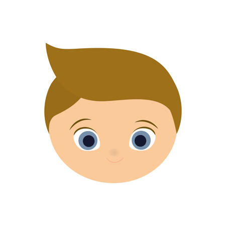 boy kid blond head cartoon icon. Isolated and flat illustrationのイラスト素材