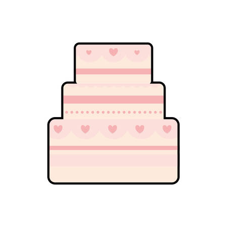 cake bakery heart married wedding icon. Isolated and flat illustration.のイラスト素材