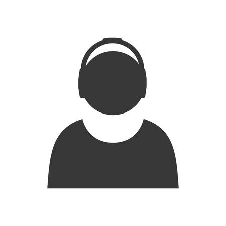 operator assistant man headphone call center technical service icon. Isolated and flat illustrationのイラスト素材
