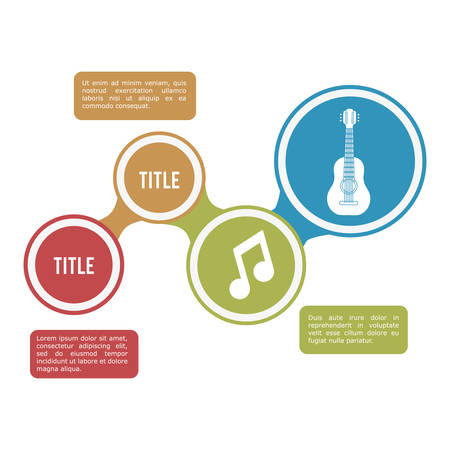 guitar infographic music sound icon. Flat and Colorful illustration. Vector illustrationのイラスト素材