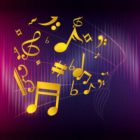 music note sound icon. Flat and Colorful illustration. Vector illustrationのイラスト素材