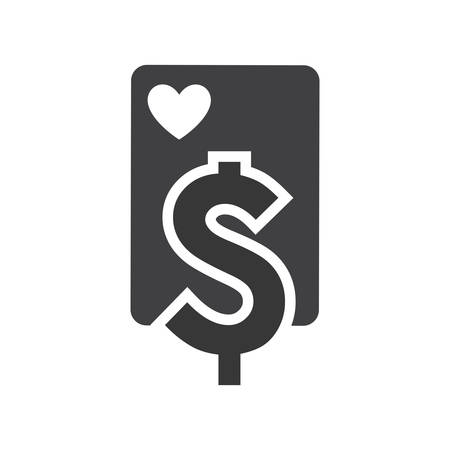 card money casino vegas icon. Flat and Isolated design. Vector illustrationのイラスト素材